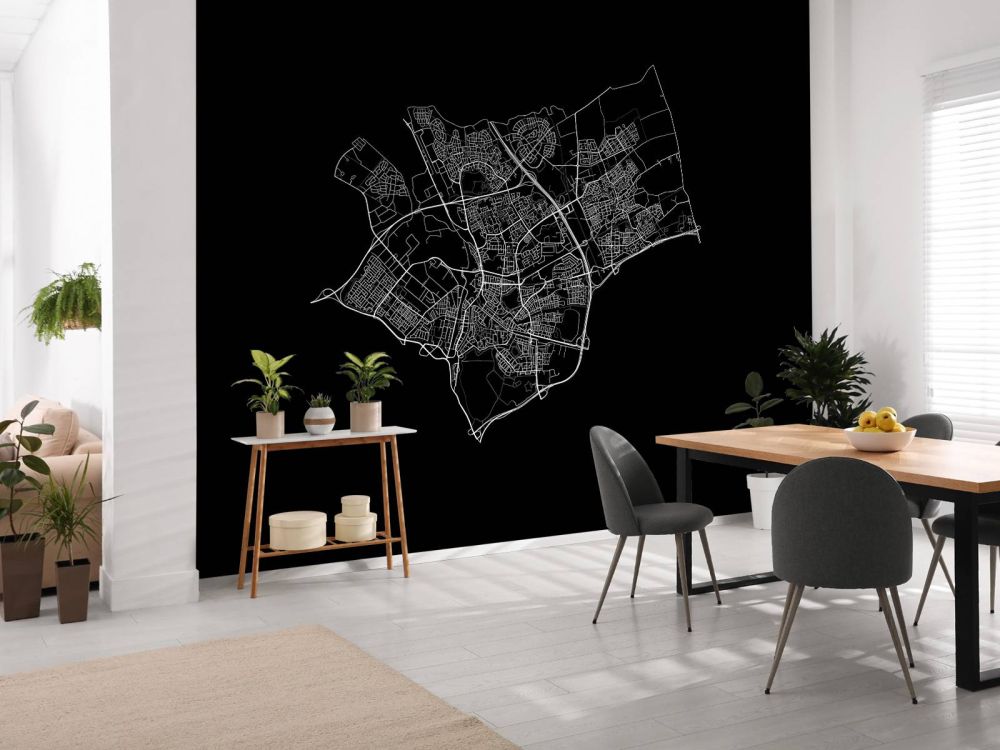 Plattegrond van Den Bosch, zwart