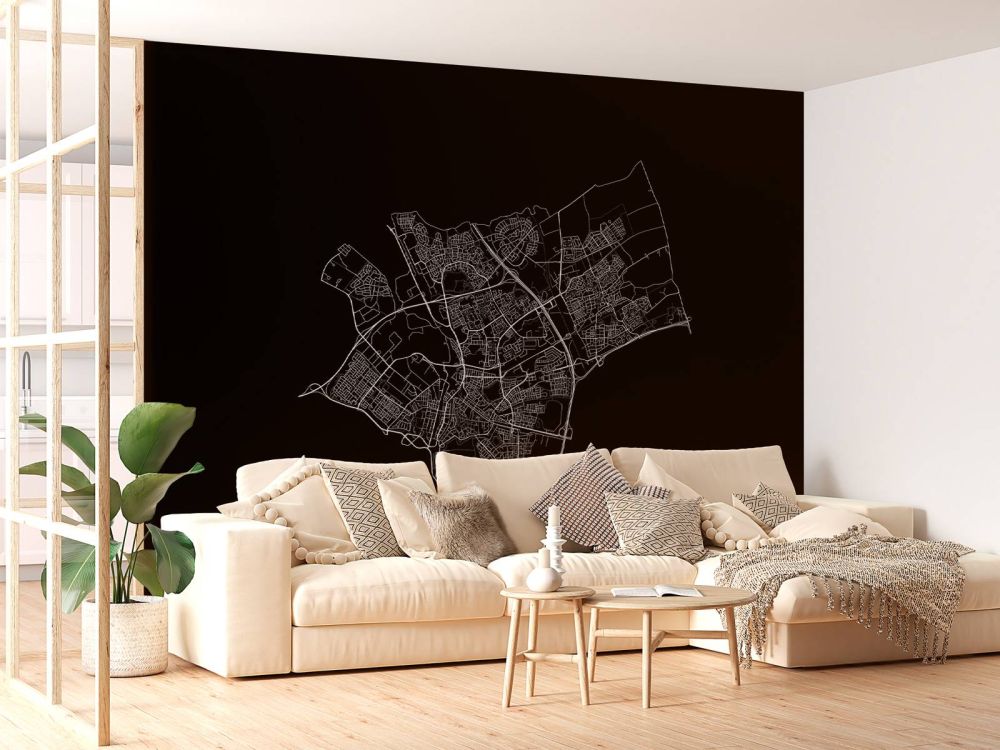 Plattegrond van Den Bosch, zwart