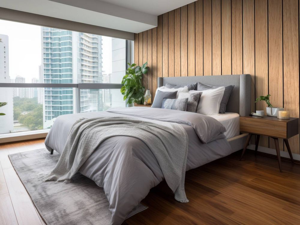 Lichte verticale houten planken