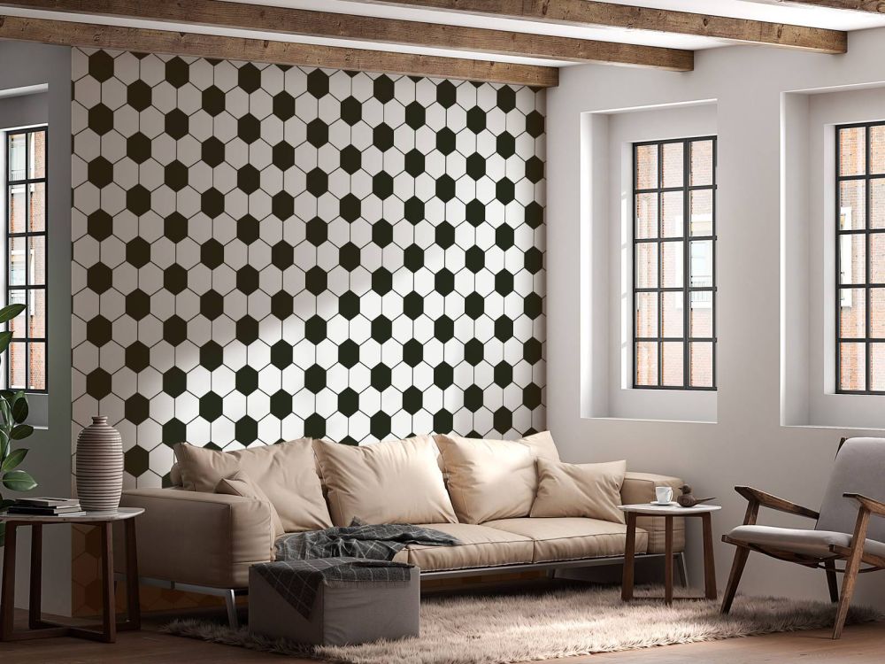 Zwart-witte geometrische veelhoeken