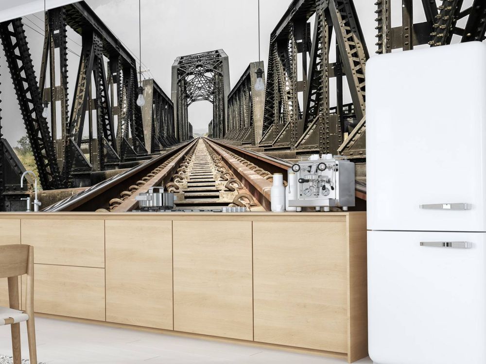 Spoorbrug van metaal