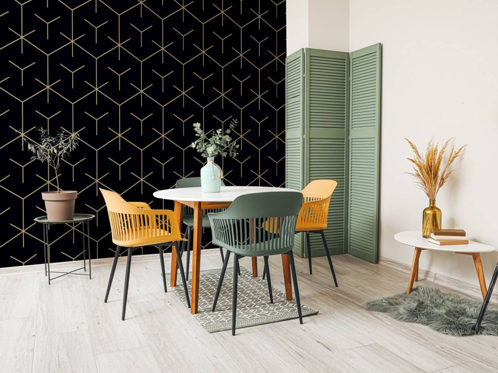 Geometrische hexagons, zwart