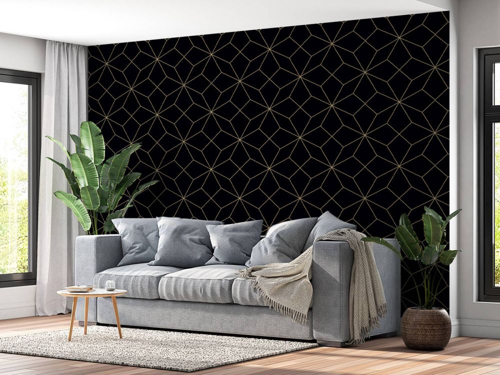 Abstracte lijnen, goud