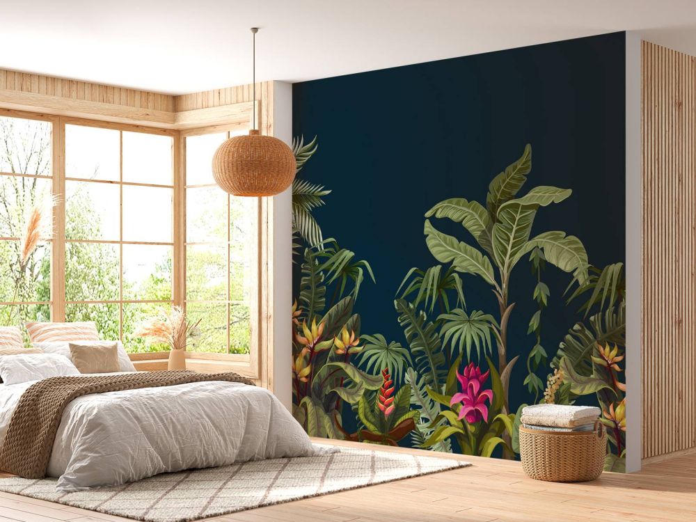 Jungle bloemen en bomen