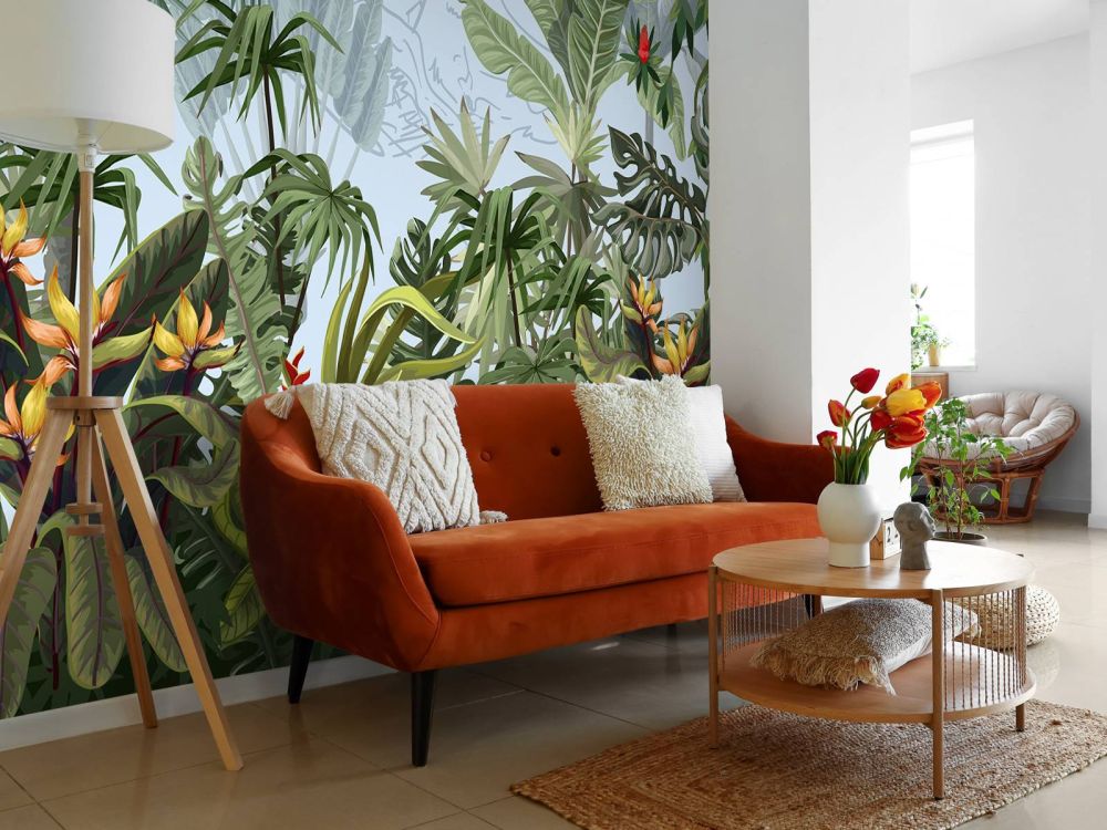 Jungle bomen en bloemen