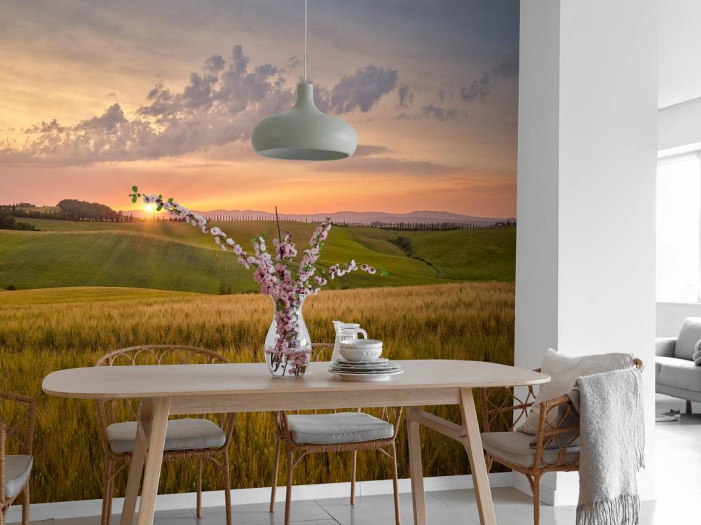 Zonsondergang in Italiaans landschap