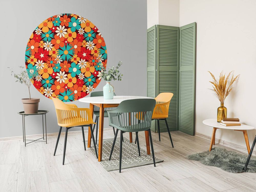 Vrolijke retro bloemen