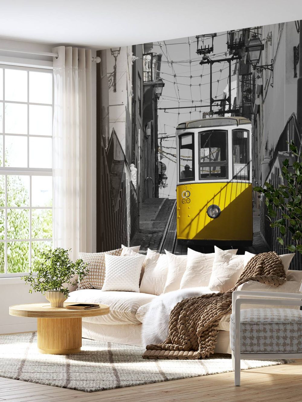 Tram zwart wit geel