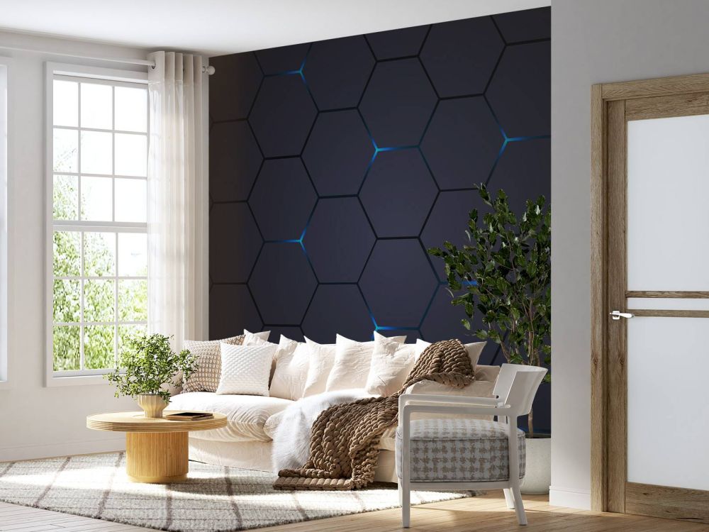 Donker grijze hexagons