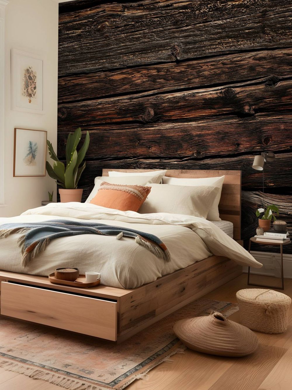 Donker oud horizontaal hout