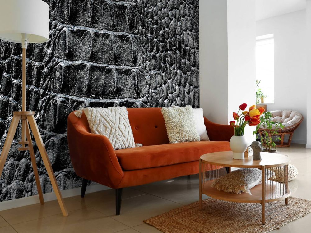 Krokodillen huid in het zwart