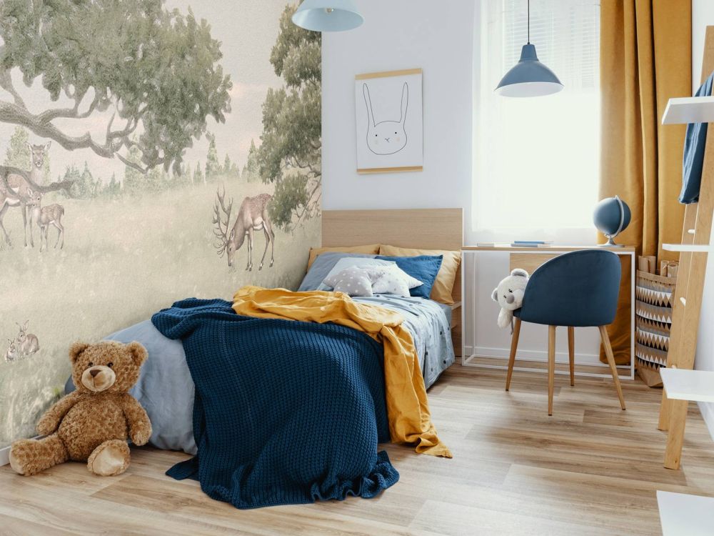 Landschap met dieren in beige