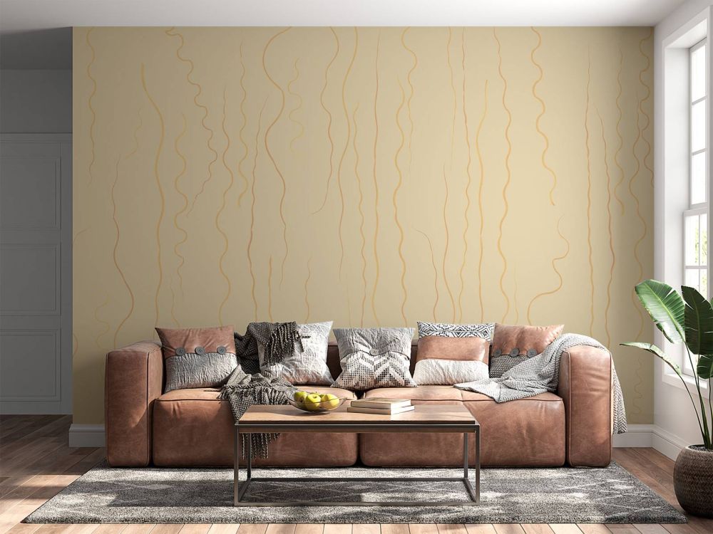 Organische lijnen gras beige II