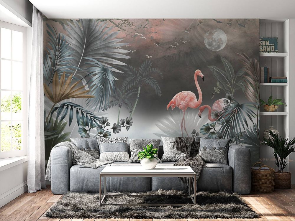 Flamingo's in de nacht