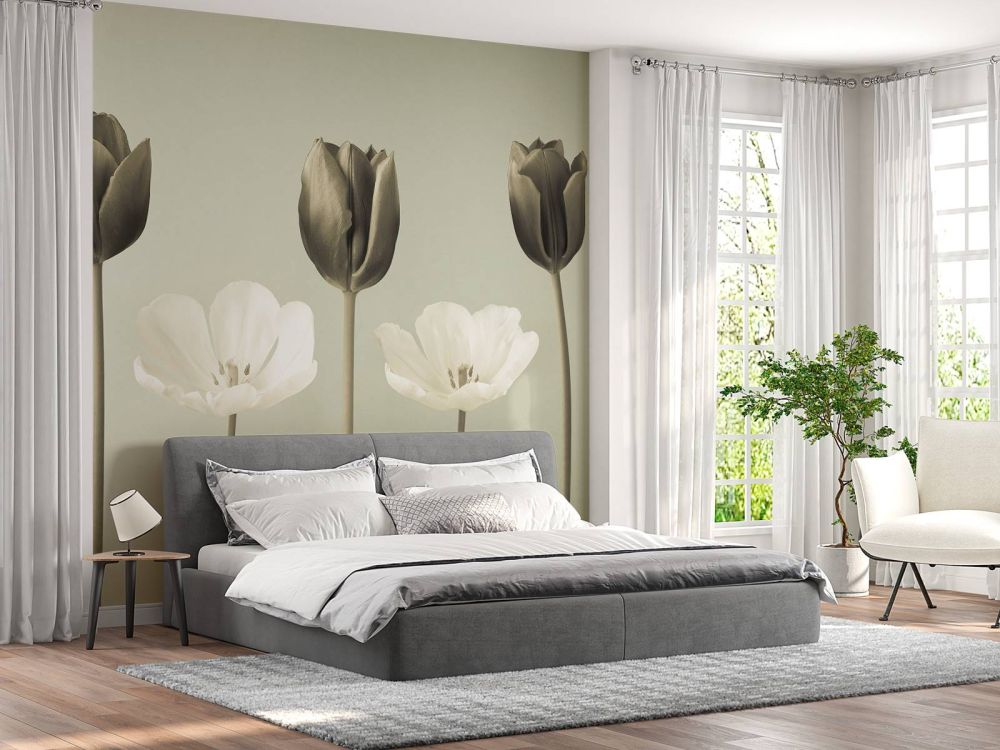 Tulpen in een rij