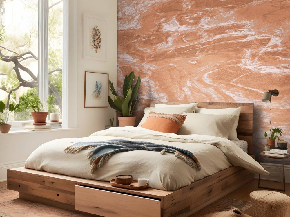 Terracotta marmer met vegen