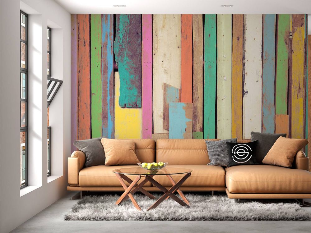 Gekleurd sloop hout