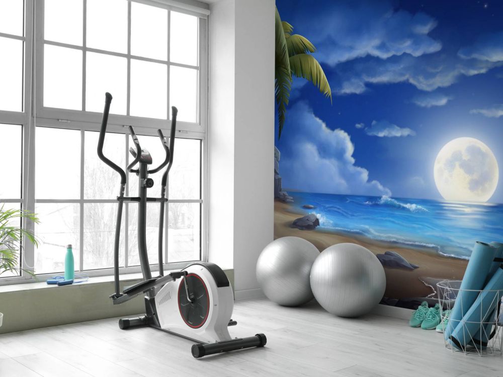 Mooie strand bij nacht