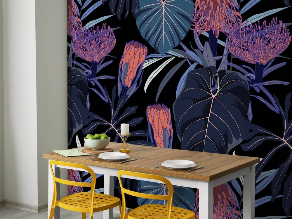 Patroon met tropische planten