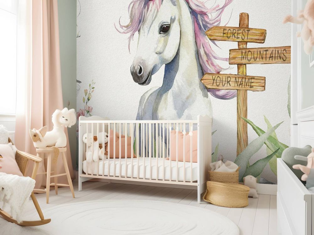 Baby eenhoorn met planten
