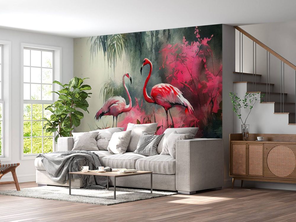 Karmijnrode Flamingo Schets