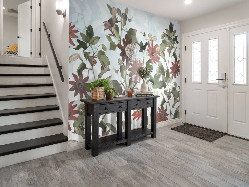 Seven Birds in Enchanted Foliage - Soft Blue