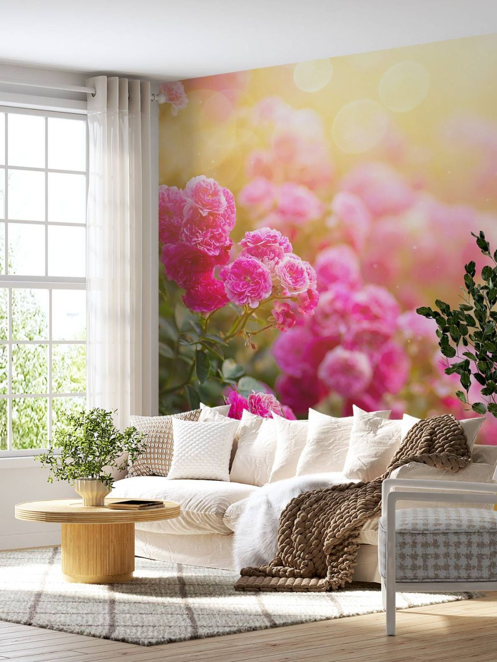 Roze rozenstruiken