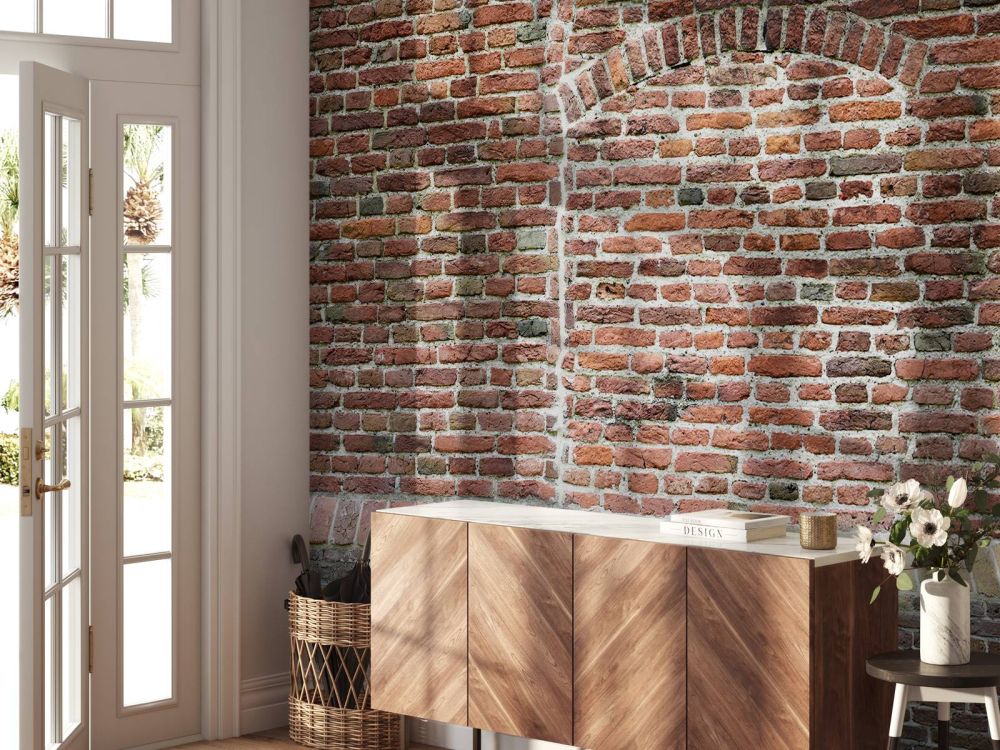 Oude gescheurde muur