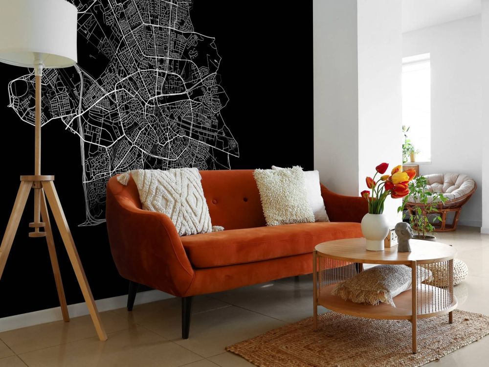 Plattegrond van Eindhoven, zwart