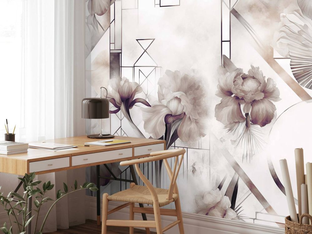 Watercolor Geometry Brown