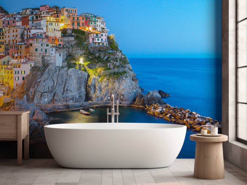 Italiaanse stad bij nacht