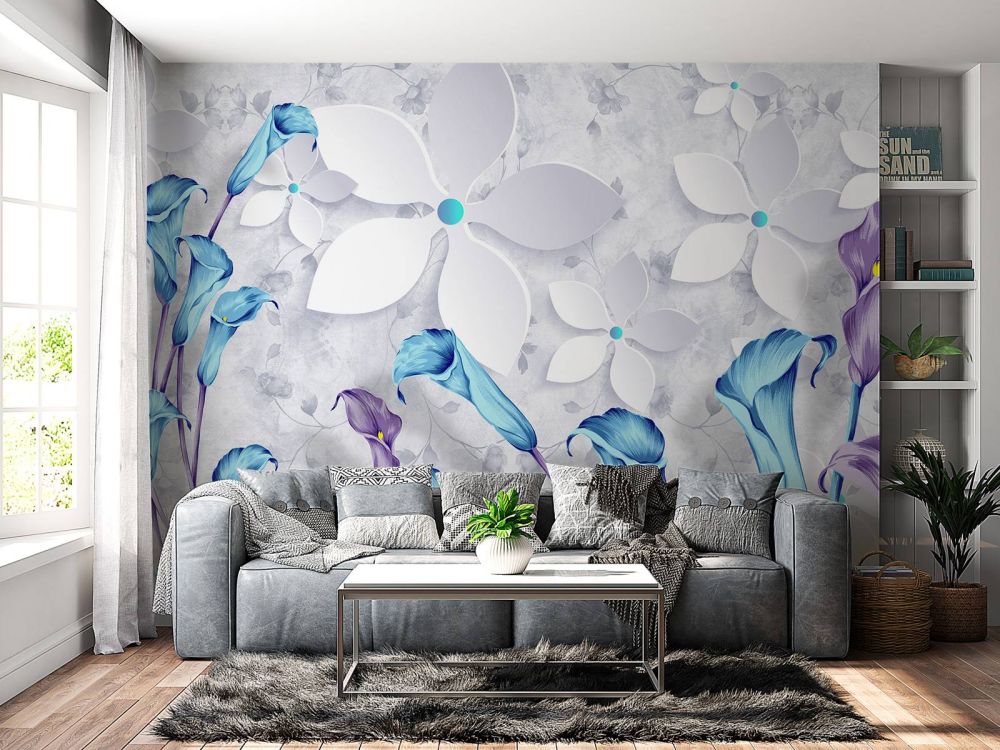Blauw witte bloemen