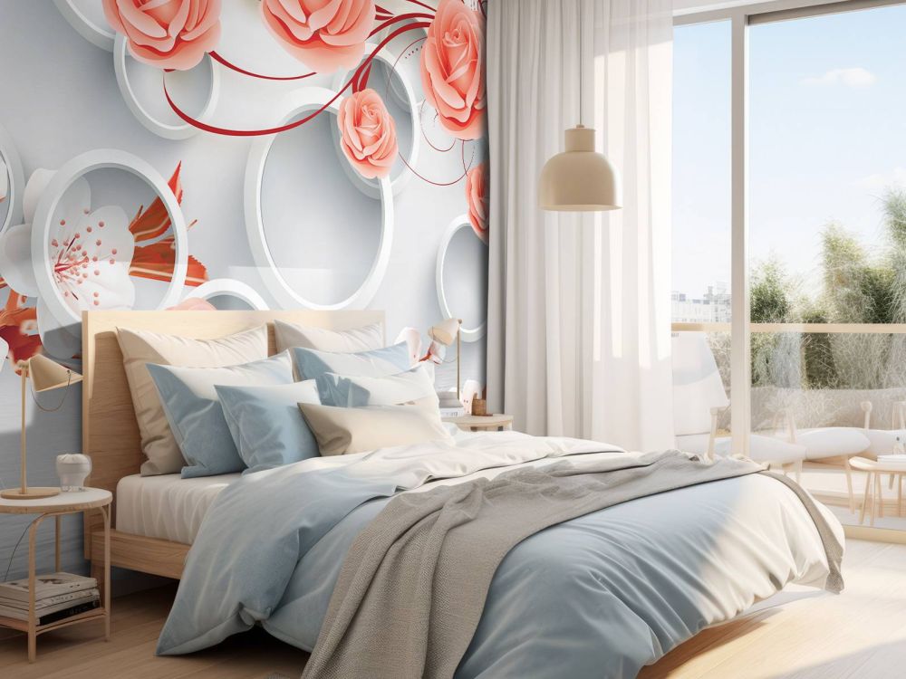 3D cirkels en bloemen