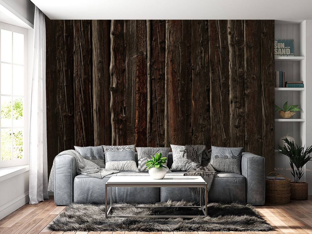 Ruw hout met spijkers