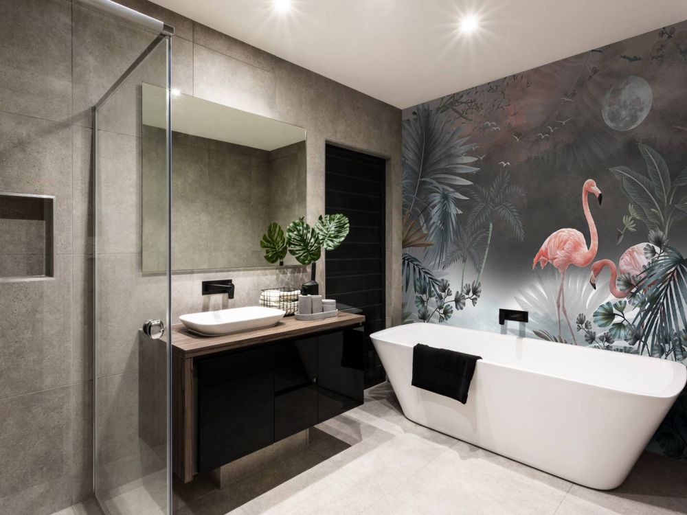 Flamingo's in de nacht