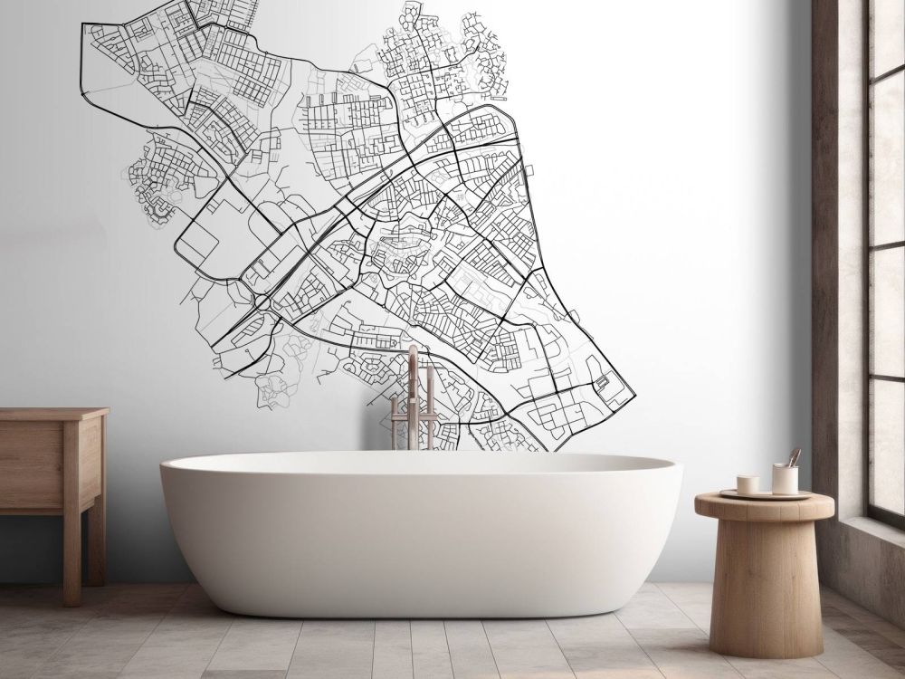Plattegrond van Zwolle, wit