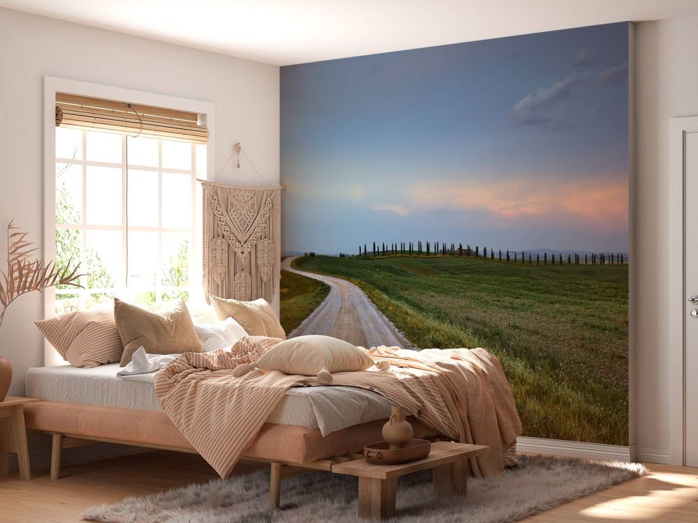 Weggetje door Italiaans landschap