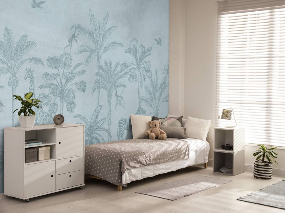 Tropisch dierenjungle blauw