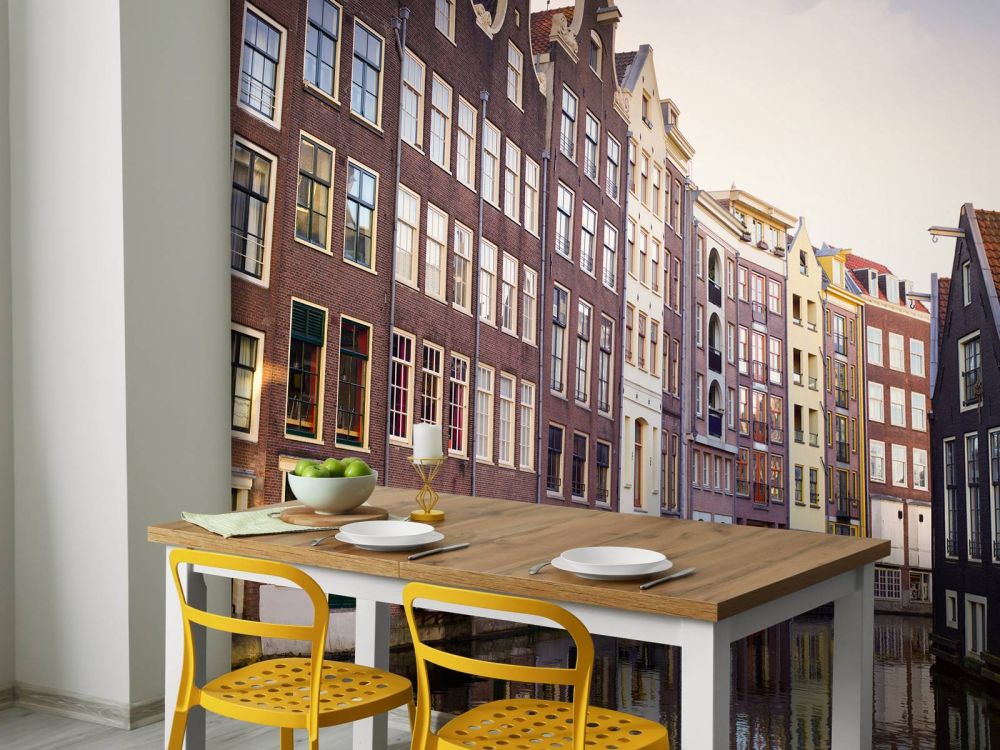 Amsterdamse huizen aan de gracht
