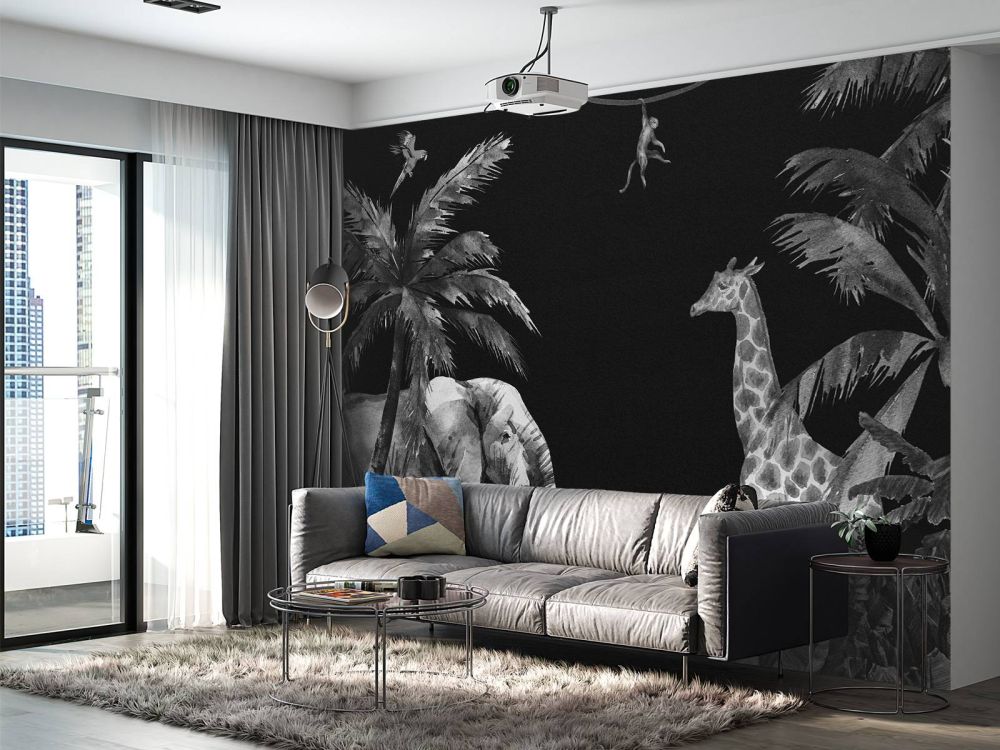 Zwart-wit jungle dieren