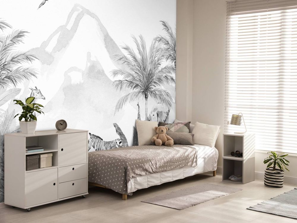 Jungle dieren in zwart-wit