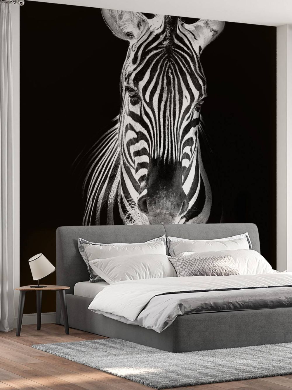 Close-up zebra zwart-wit