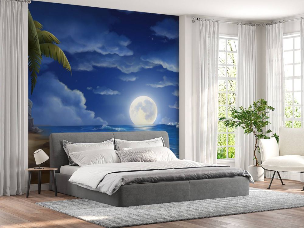 Mooie strand bij nacht