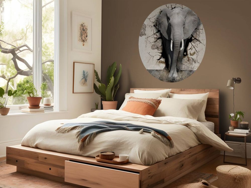 3D Olifant uit de muur