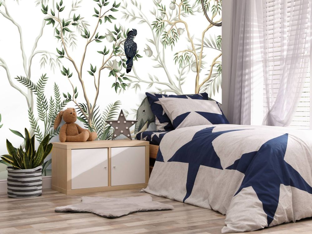 Getekende dieren in de jungle