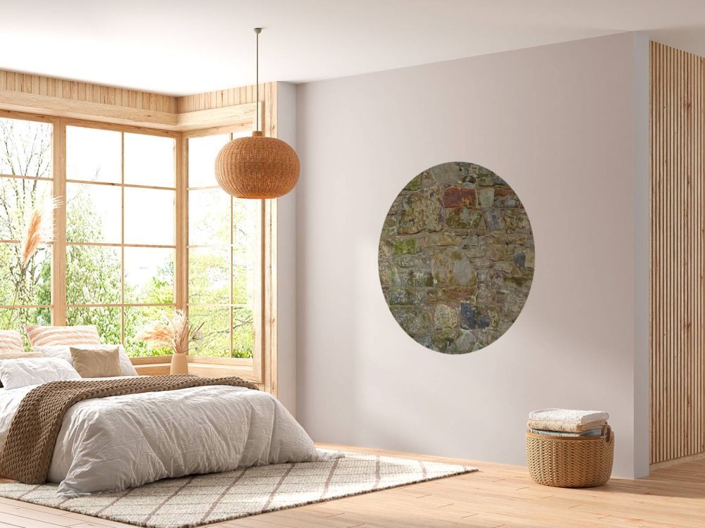 Oude muur met mos