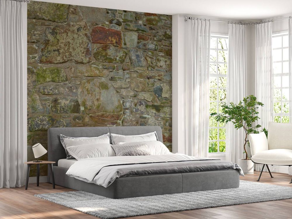 Oude muur met mos