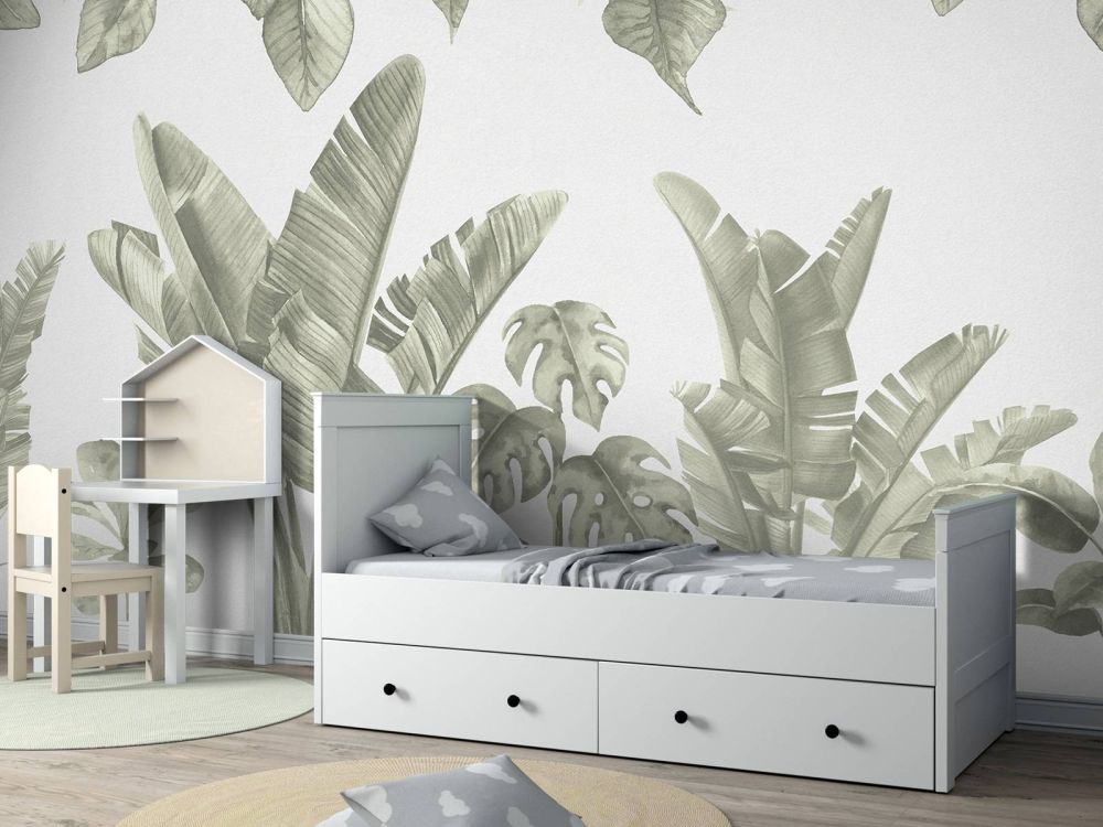 Jungle bladeren in groen
