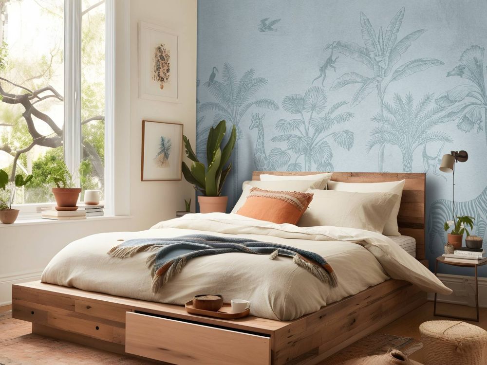 Tropisch dierenjungle blauw