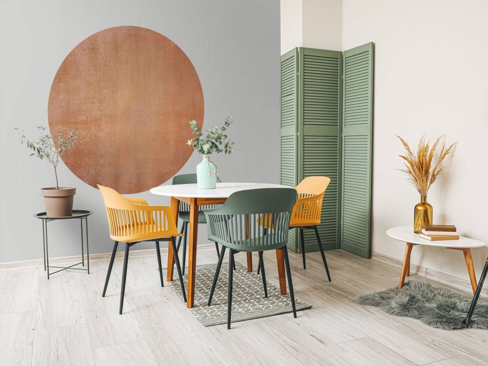 Terracotta beton met vegen
